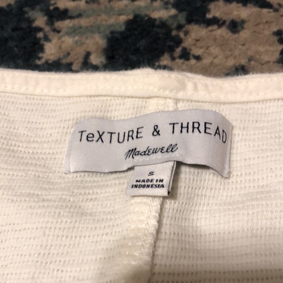 Madewell texture & thread tie up cream white tank top - Picture 4 of 4